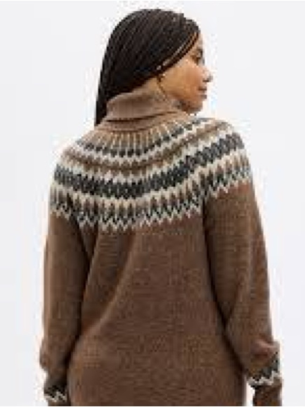 GAP Brown Fair Isle Yoke Long Sleeve Dress
